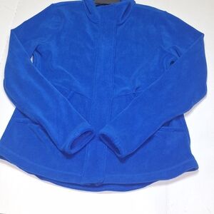 Talbots Large Size Blue Fleece Jacket  Snap Full Zip